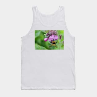 English Wild Flowers - Red Campion with bee Tank Top